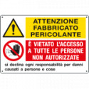 Cartello "Attenzione fabbricato pericolante"