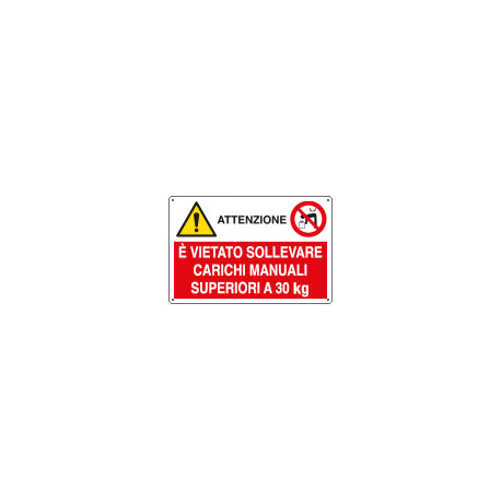 Cartello multisimbolo E' VIETATO SOLLEVARE CARICHI. . EN ISO 7010