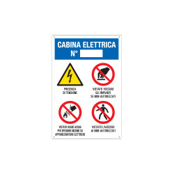 Cartello multisimbolo "CABINA ELETTRICA N "