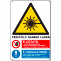 Cartello multisimbolo "PERICOLO RAGGIO LASER"
