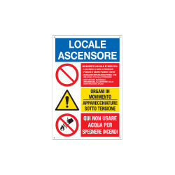 Cartello multisimbolo "LOCALE ASCENSORE"