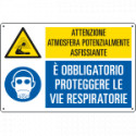 Cartello multisimbolo atmosfera potenzialmente asfissiante EN ISO 7010