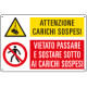 Cartello multisimbolo ATTENZIONE CARICHI SOSPESI . . . EN ISO 7010