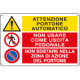 Cartello multisimbolo ATTENZIONE PORTONE AUTOMATICO . . . EN ISO 7010