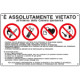 Cartello multisimbolo E'assolutamente vietato all'interno. . EN ISO 7010