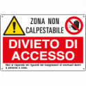 Cartello multisimbolo ZONA NON CALPESTABILE divieta di . . . EN ISO 7010