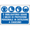 Cartello obbligo usare i mezzi di protezione personale EN ISO 7010