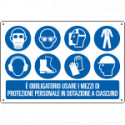 Cartello obbligo usare i mezzi di protezione personale EN ISO 7010