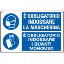 Cartello obbligo Indossare mascherina e guanti EN ISO 7010