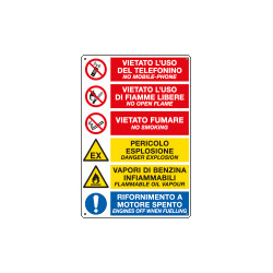 Cartello multisimbolo E'vietato . . EN ISO 7010
