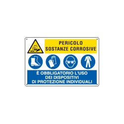 Cartello multisimbolo PERICOLO SOSTANZE PERICOLOSE e' obbligatorio. . .