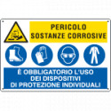 Cartello multisimbolo PERICOLO SOSTANZE PERICOLOSE e' obbligatorio. . .