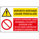 Cartello multisimbolo ATTENZIONE DEPOSITO SOSTANZE PER. . . EN ISO 7010