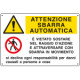 Cartello multisimbolo ATTENZIONE SBARRA AUTOMATICA e' vietato sostare