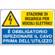 Cartello multisimbolo "stazione di ricarica veicoli elettrici"