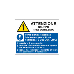 Cartello Attenzione Gruppo Pressurizzato EN ISO 7010