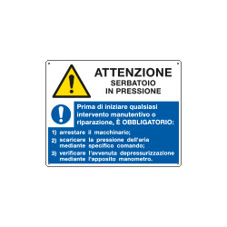 Cartello Attenzione Serbatoio In Pressione EN ISO 7010