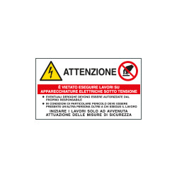Cartello E' vietato eseguire lavori su apparecchiature elettr. ISO 7010