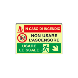 Etichetta ad. luminesc. In caso di incendio discesa destra EN ISO 7010