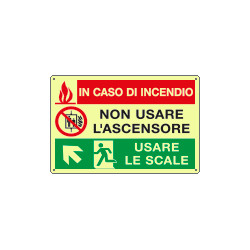 Etichetta ad. luminesc. In caso di incendio salita sinistra EN ISO 7010