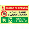 Etichetta ad. luminesc. In caso di incendio salita sinistra EN ISO 7010