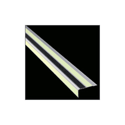 Terminale alluminio fotoluminescente per scale con 2 strisce atisciv. .
