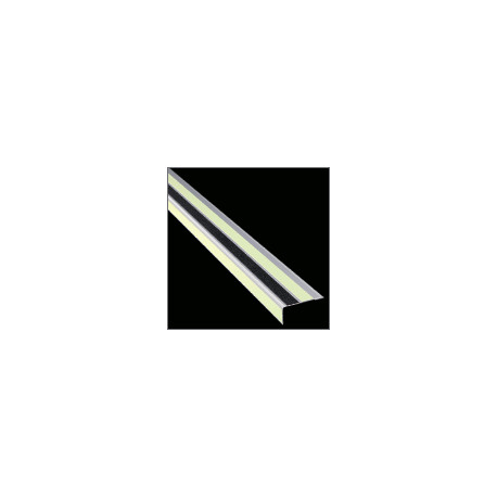 Terminale alluminio fotoluminescente per scale con 2 strisce atisciv. .