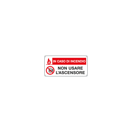 Cartello autoadesivo EasyFix in caso incendio non usare. . EN ISO 7010