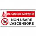 Cartello autoadesivo EasyFix in caso incendio non usare. . EN ISO 7010