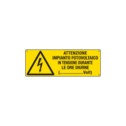 Cartello autoadesivo EasyFix attenzione imp. fotovoltaico EN ISO 7010