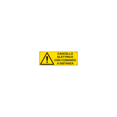 Cartello autoadesivo EasyFix cancello elettrico comandato EN ISO 7010