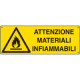 Cartello autoadesivo EasyFix attenz. materiale infiammabile EN ISO 7010
