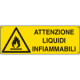 Cartello autoadesivo EasyFix attenz. liquidi infiammabile EN ISO 7010