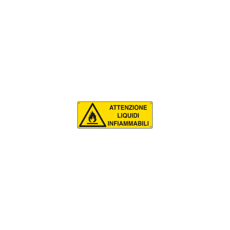 Cartello autoadesivo EasyFix attenz. liquidi infiammabile EN ISO 7010