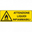 Cartello autoadesivo EasyFix attenz. liquidi infiammabile EN ISO 7010