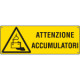 Cartello autoadesivo EasyFix attenzione accumulatori EN ISO 7010