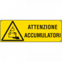 Cartello autoadesivo EasyFix attenzione accumulatori EN ISO 7010