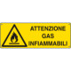 Cartello autoadesivo EasyFix attenzione gas infiammabili EN ISO 7010