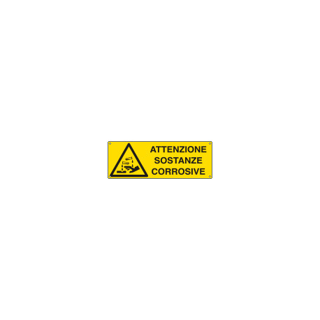 Cartello autoadesivo EasyFix attenzione sostanze corrosive EN ISO 7010