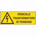 Cartello autoad. EasyFix pericolo trasformatore in tensione EN ISO 7010