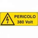 Cartello autoadesivo EasyFix pericolo 380 Volt EN ISO 7010