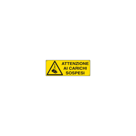 Cartello autoadesivo EasyFix attenzione carichi sospesi EN ISO 7010