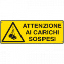 Cartello autoadesivo EasyFix attenzione carichi sospesi EN ISO 7010