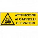 Cartello autoadesivo EasyFix attenzione carrelli elevatori EN ISO 7010