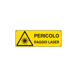 Cartello autoadesivo EasyFix pericolo raggio laser EN ISO 7010 W021