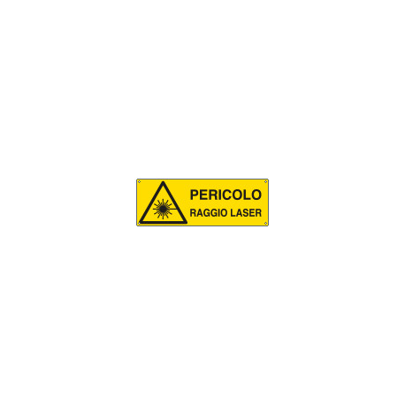 Cartello autoadesivo EasyFix pericolo raggio laser EN ISO 7010 W021