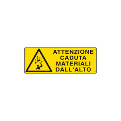 Cartello autoadesivo EasyFix attenzione caduta materiali EN ISO 7010