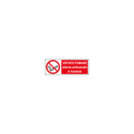 Cartello autoadesivo EasyFix vietato fumare allarme antincendio