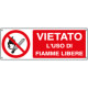 Cartello autoadesivo EasyFix vietato l'uso di fiamme EN ISO 7010
