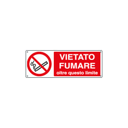 Cartello autoadesivo EasyFix vietato fumare oltre questo. . EN ISO 7010